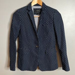 J.Crew Regent Blazer size 00 blue white polka dot